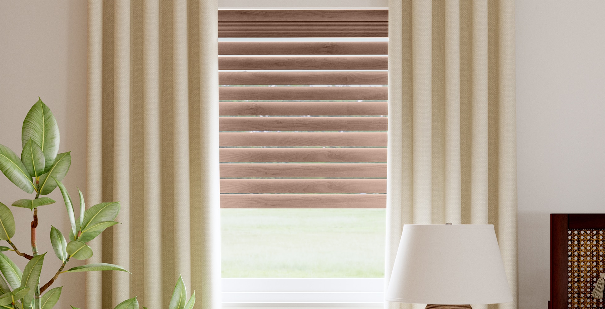 Basic Cordless 2 Inch Faux Wood Blinds